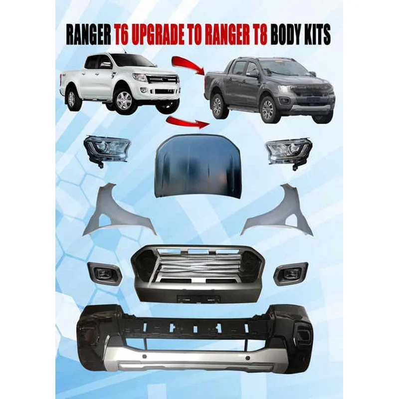 Modified Offroad Front Bumper Body Kit Double Cab 4X4 Pickup Truck Aftermarket Facelift Upgrade Accessories
