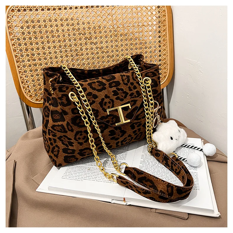 

Luxury Leopard Print Bag 2025, Designer-Inspired Square Crossbody with Gold​ Chain, Adjustable & Chic​ Vintage Shoulder Bag