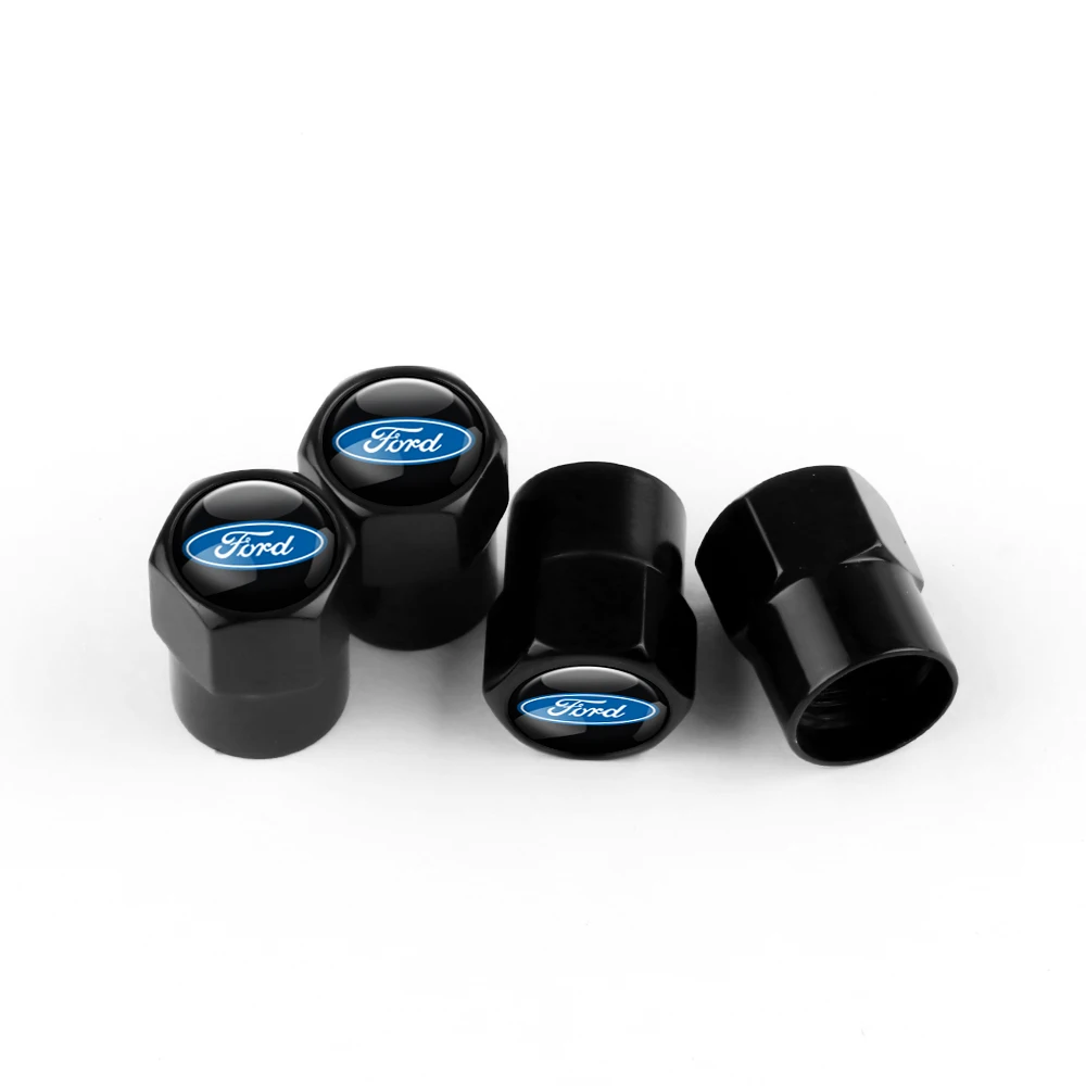 4 Stück Auto-Styling Metall-Reifenventilkappen für Ford Fiesta Fusion Kuga Ranger Edge Mondeo Taurus Shelby Explorer Escape Mustang