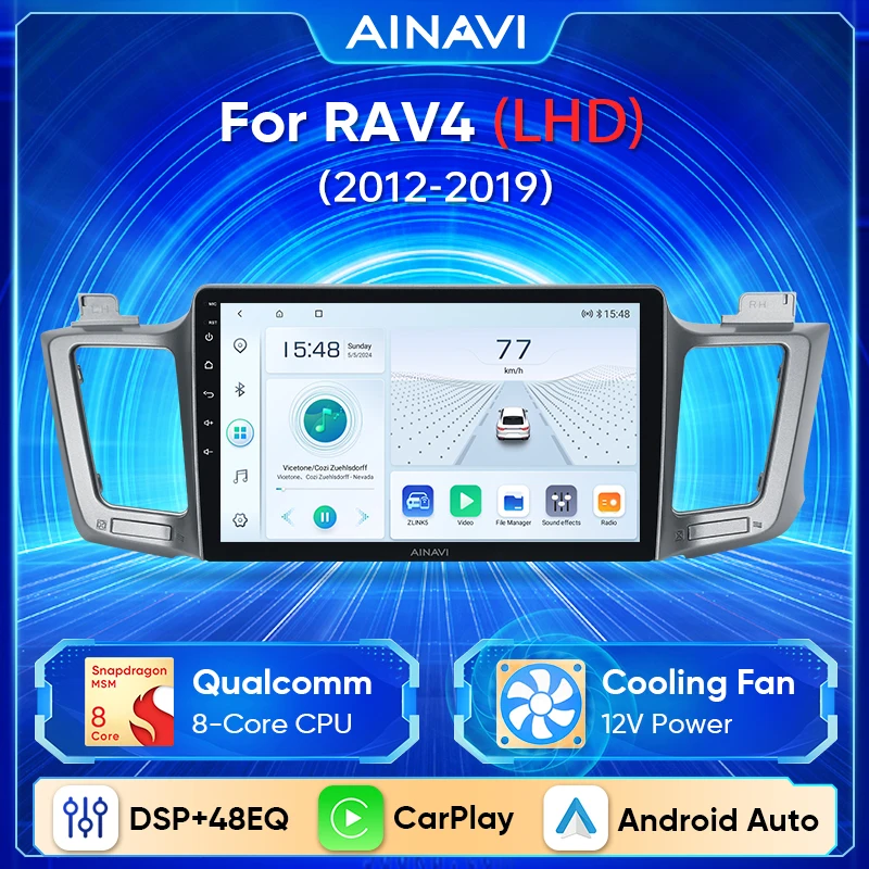 

Ainavi 2Din Android 13 Car Radio For Toyota RAV4 RAV 4 XA40 2012-2019 Multimedia Player Stereo Carplay Android Auto 4G Wifi DSP