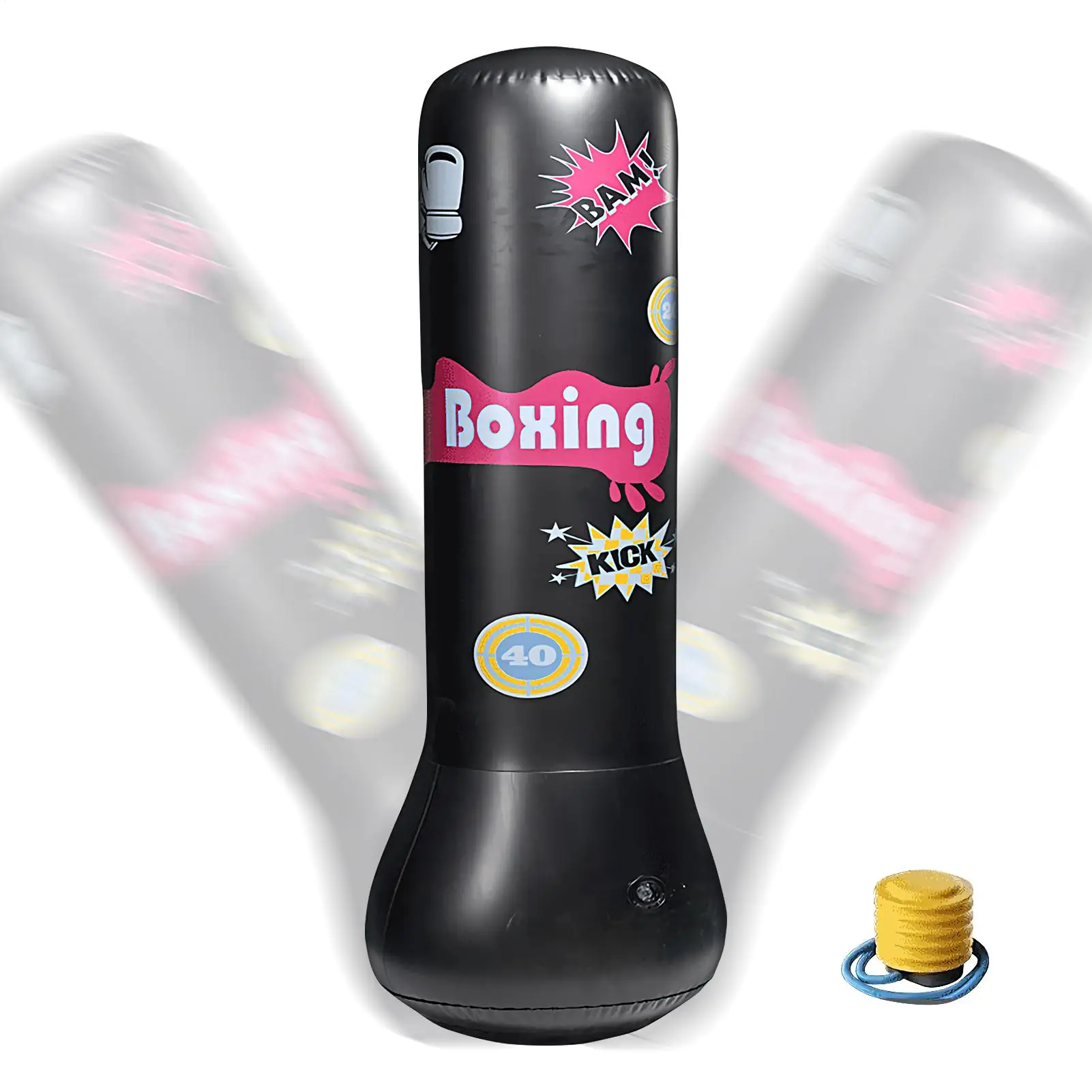 Saco de boxeo para chico, saco de arena inflable, entrenamiento de boxeo, saco de arena para aliviar el estrés, bolsa de boxeo de pie para Fitness