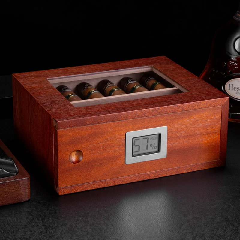 CIGARLOONG Portable Cigar Box Large Capacity 12 Pieces Set Cuban Cedar Wood Moisture Proof Aromatic Cigar Case Wooden Material view 2