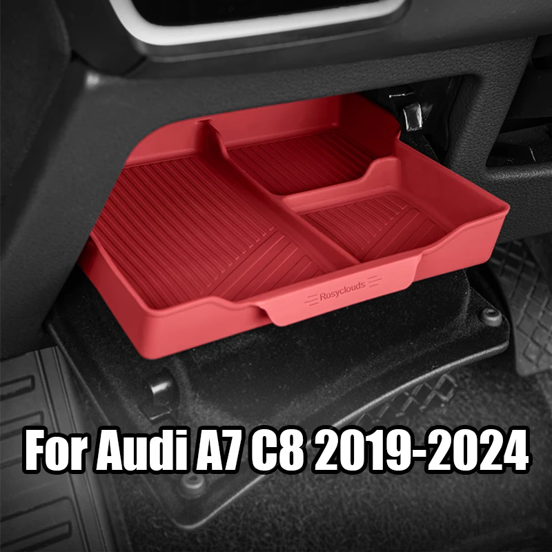 

For Audi A7 C8 2019 2020 2021 2022 2023 2024 Silicone storage box inside the car, under the driver's seat storage box