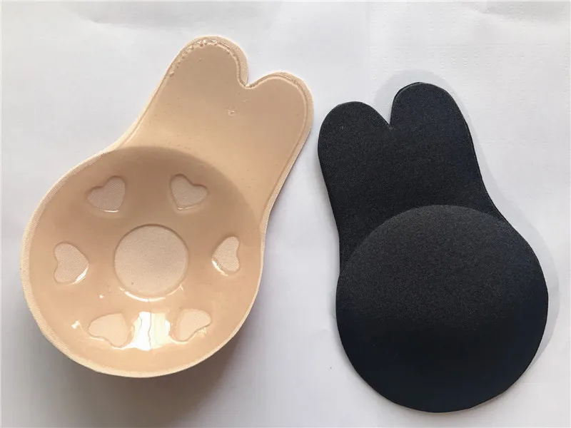 Women Push Up Self Adhesive Silicone Strapless Invisible RabbitBra Reusable Sticky Breast Lift Tape Rabbit Nipple Cover Bra Pad