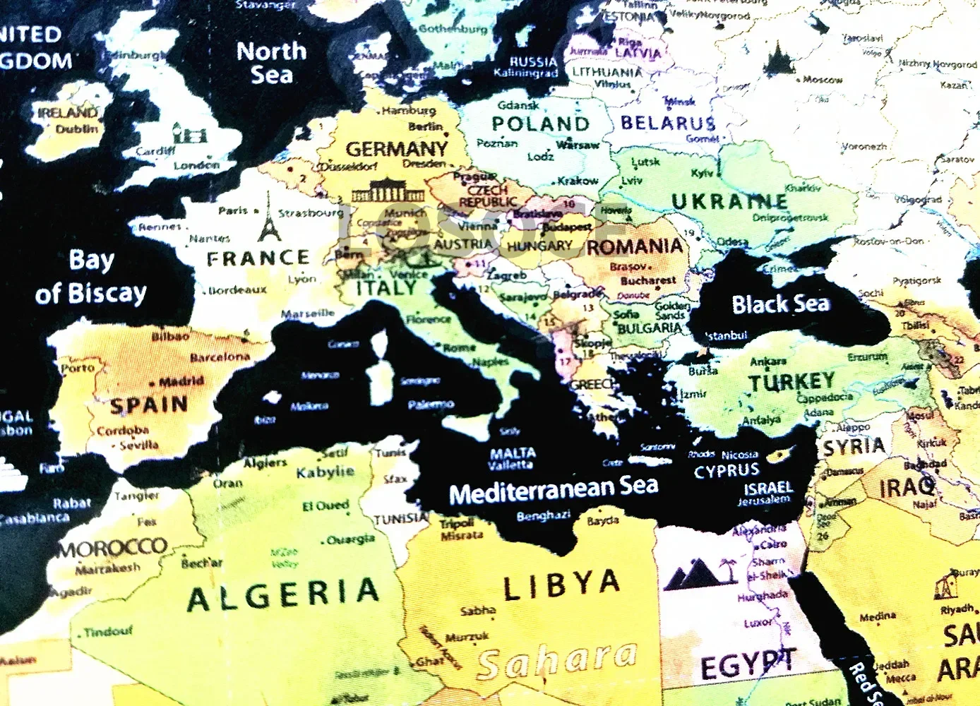 خرائط خدش مذهلة الأكثر مبيعًا - هدايا للمسافرين، خرائط سفر بصرية ذات طبقة ذهبية فاخرة، خرائط خدش للخدش