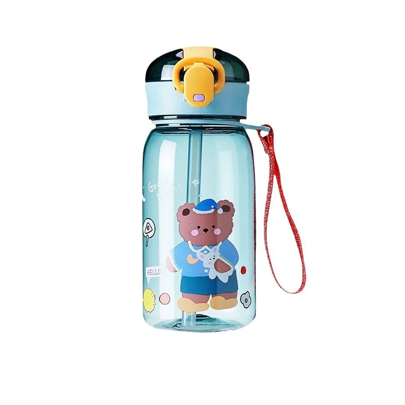 Kids Water Sippy Cup With Straw Cartoon Leakproof Water Bottles Outdoor Portable Drink Bottle Children\'s Lovely Cup