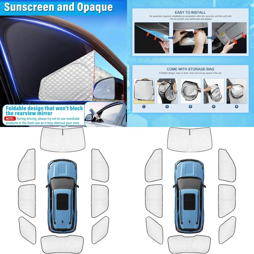 

Набор из 8 улучшенных солнцезащитных козырьков для автомобилей - защита от ультрафиолета, конфиденциальность и использование на открытом воздухе