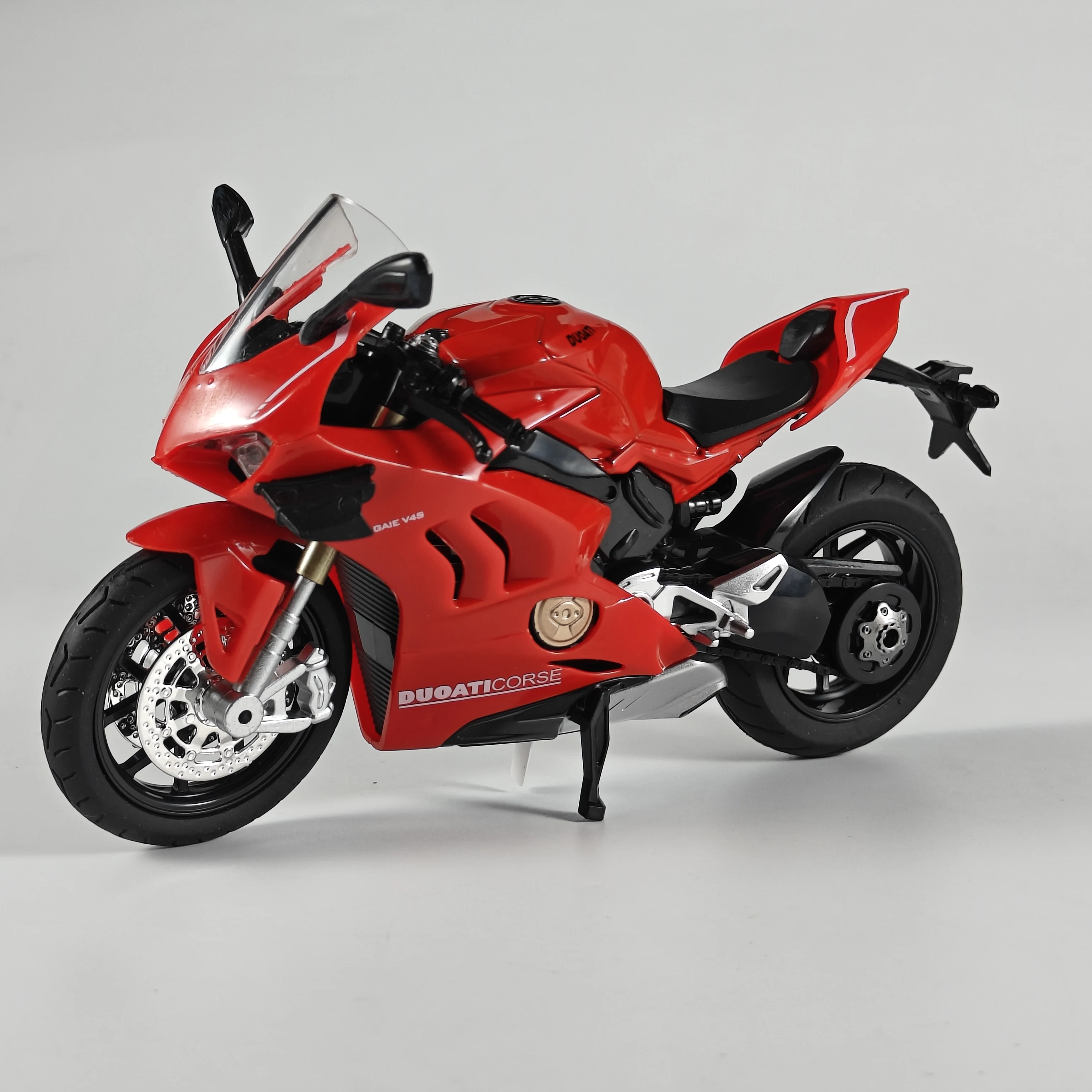 Моделирование 1:12 Ducati V4S, литая под давлением модель мотоцикла, звук и свет, детская игрушка, детский подарок, сборная модель, орнамент, модный дисплей