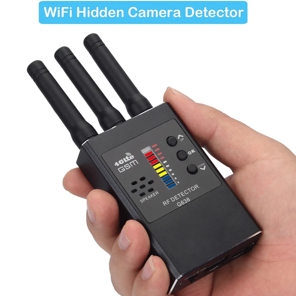 Anti Spy Wireless RF Signal Detector Bug GSM GPS Tracker IR Hidden Cameras Eavesdropping Devices Military Professional Version