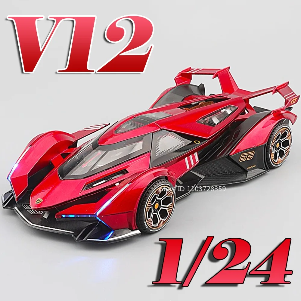 ✨   Mini carro esportivo em liga 1:24 |   Portas abertas + som-luz realista + zoom pull-back – Top presente infantil!