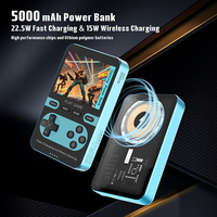Wireless Fast Charging 5000mAh Magnetic Absorption Power Bank Mini Retro Children's Handheld Game Console with 500 Games