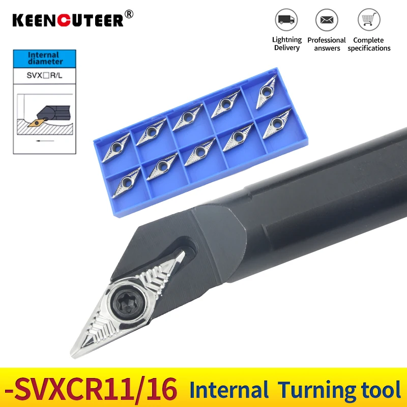 1pc S16Q-SVXCR11 S20R-SVXCR16 Internal Turning Tool Holder VCGT/VCMT Carbide Inserts Lathe Bar CNC Cutting Tools Set