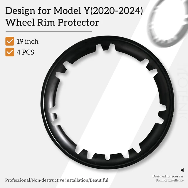 19-calowa ochrona piasty koła dla Tesla Model Y 2020-2024 Wydajne ochraniacze felg ABS Osłony kół kołpaki