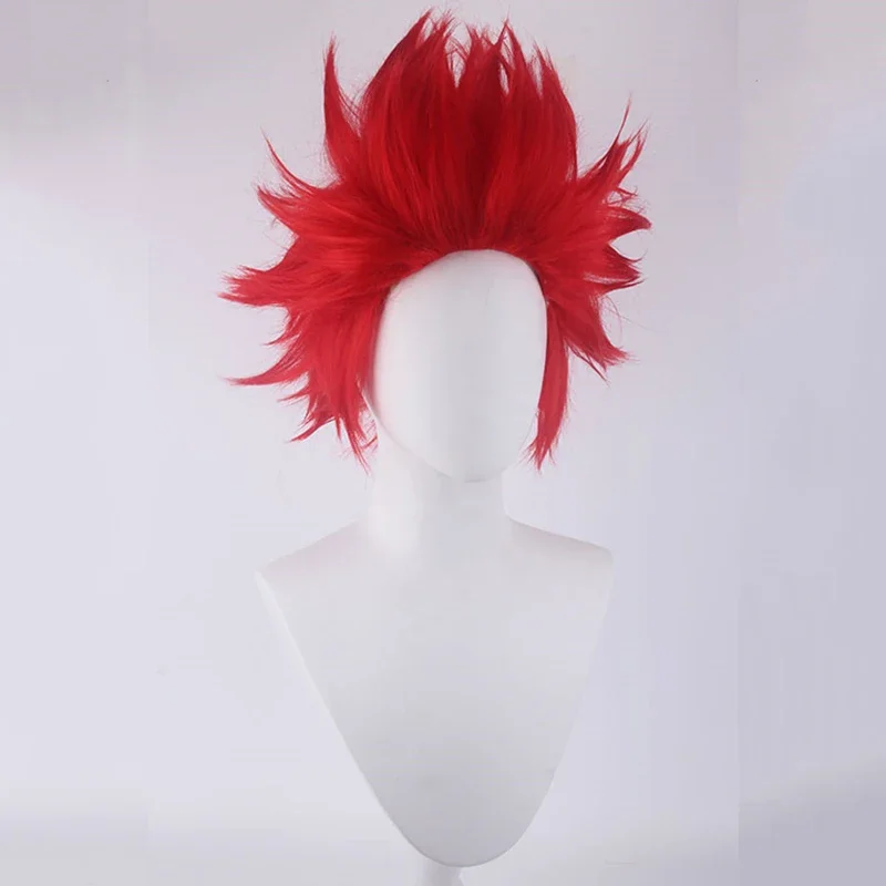 My Boku no Hero Academia Eijirou Kirishima Eijiro Short Red Heat Resistant Cosplay Costume Wig + Wig Cap