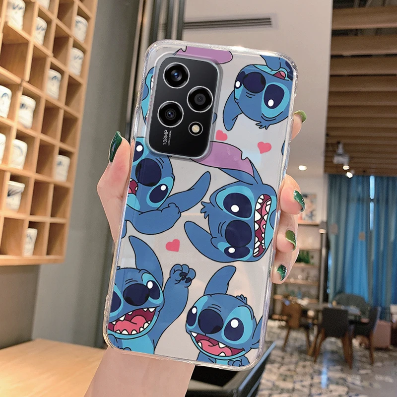 Per Honor 200 Lite Cassa Del Telefono Stitch Cinnamoroll Anime Cartoon Trasparente Fresco Caduta Divertente Copertura Per Honor 200 Lite Silicone TPU Borsette