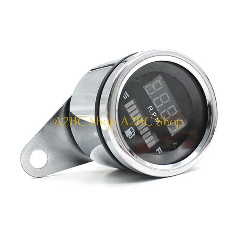 A2BC Long Distance Riding Companion 12V Motorcycle Instrument Panel Speed & LED Digital Speedometer Gauge for Travelers