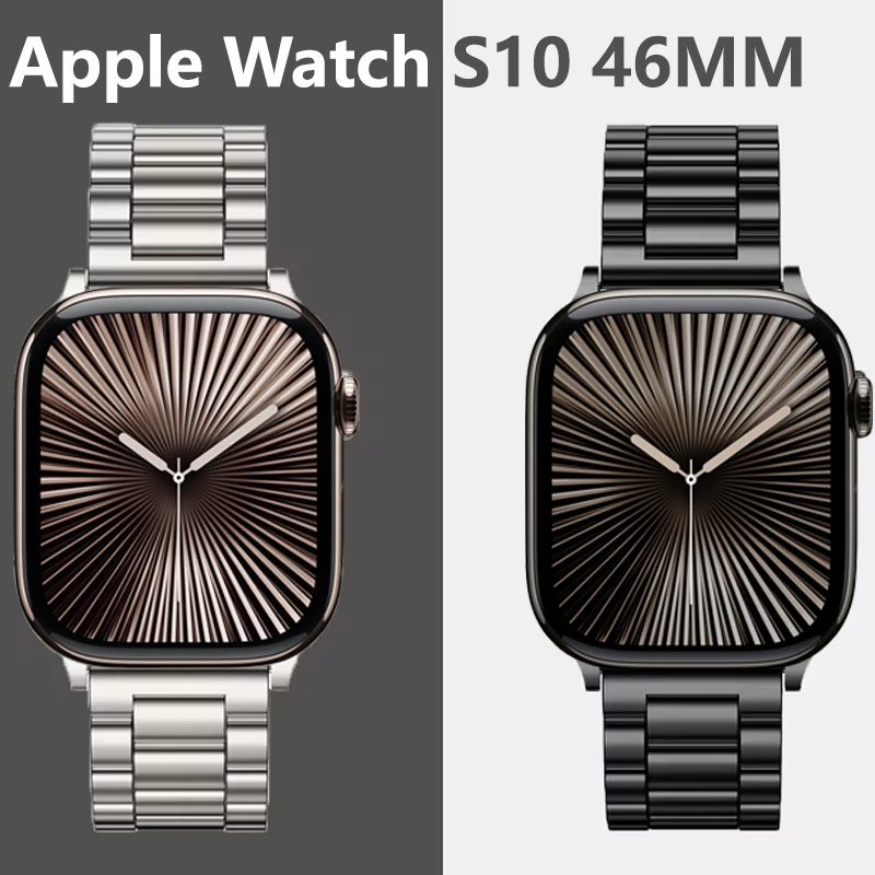 

Ремешок из нержавеющей стали для Apple Watch, металлический браслет 46 мм, браслет correa iwatch Series 10, 46 мм, аксессуары для ремешков