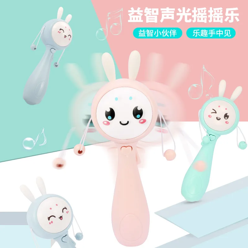 0-3 Year Baby Rabbit Rattle Toy for Teether Newborn Soft Kid Educational Bed Bell Gift Infant MultiFunction Music Weep Tear Drum