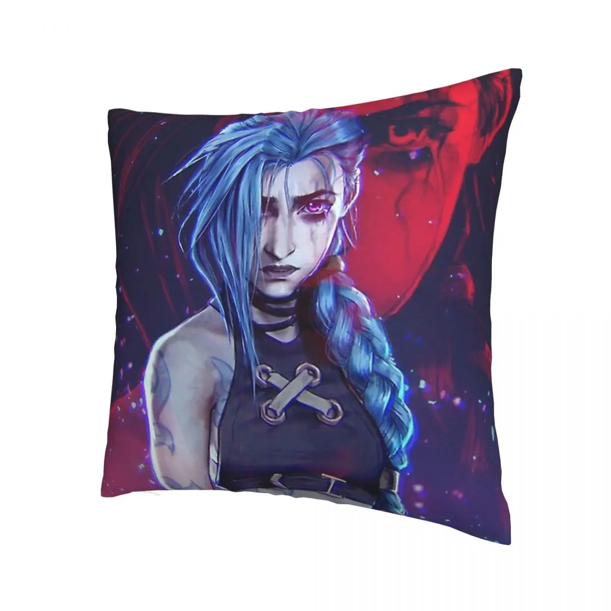 Cool Jinx Throw Pillow Case Arcane League of Legends TV Cushion For Home Sofa Chair Decorative Hug Pillowcase