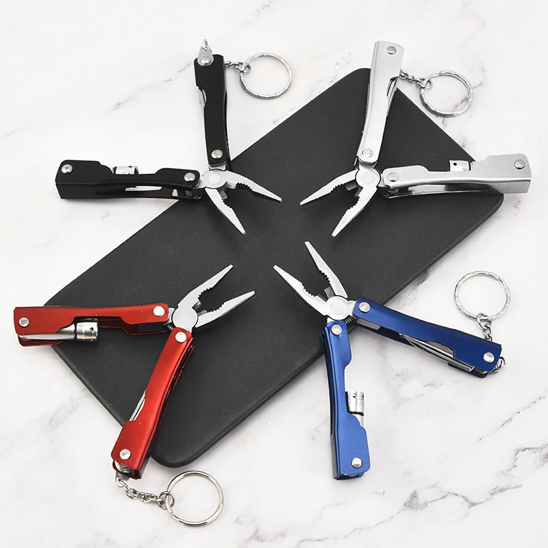 

2PCS Home Multifunctional Stainless Steel Pliers Foldable Pliers with Light Pliers Mini Portable Emergency Multipurpose EDC Tool