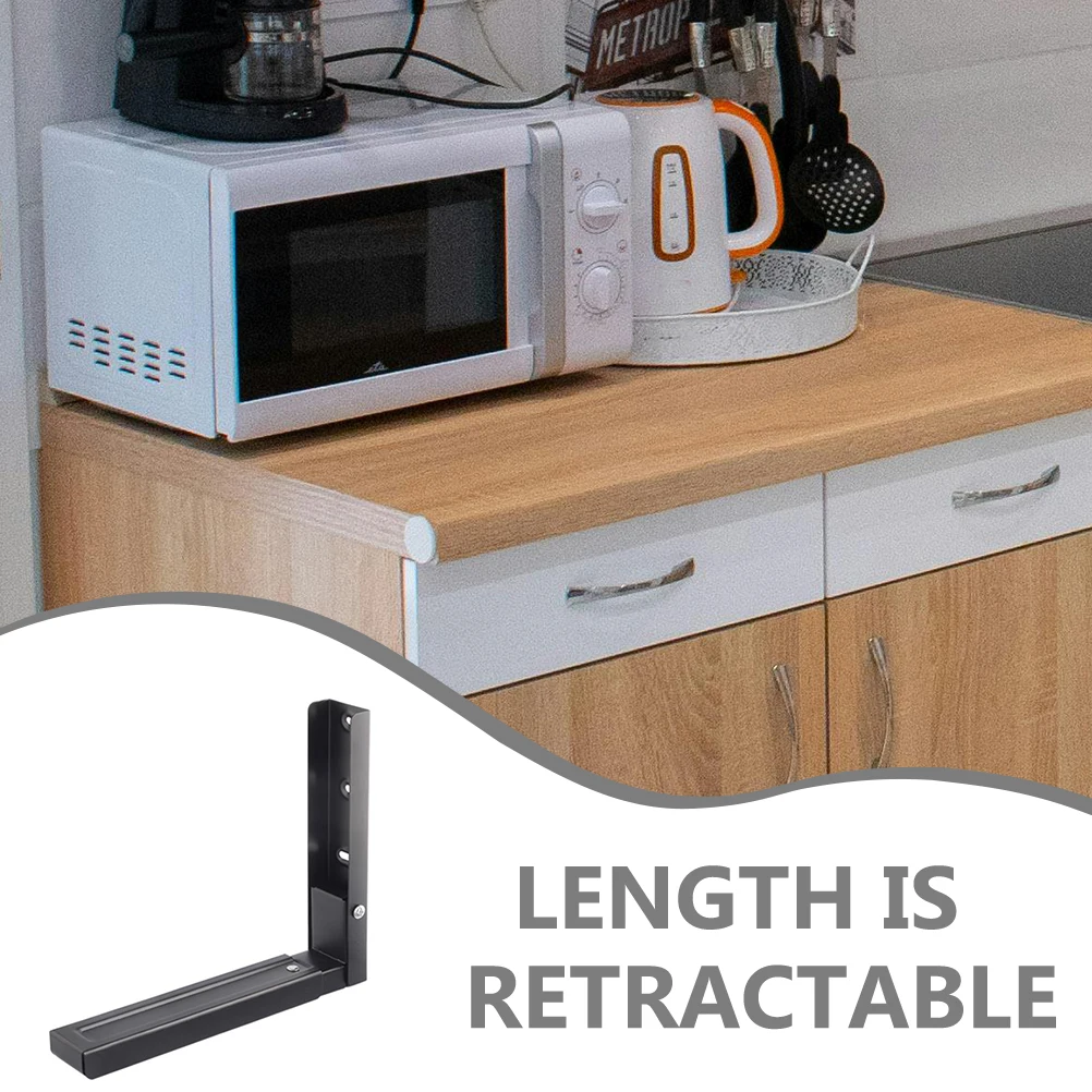 

1 set 1 Set Of Microwave Wall Mount Bracket Steel Foldable Retractable Shelf For Kitchen Wall Mounted Oven Rack Organizer