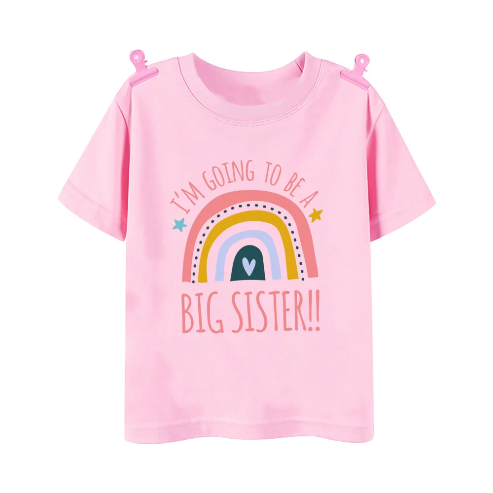 Camiseta estampada de "I'm Going To Be A Big Sister" para niñas, anuncio de embarazo, camiseta para niños, ropa de manga corta para niños, Tops de verano