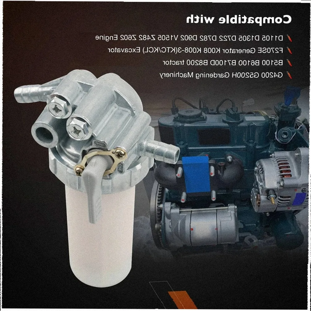 Fuel Filter Assembly Compatible with For Kubota D1105 D1305 D722 Engine 1539343017 Suitable for Construction Machinery