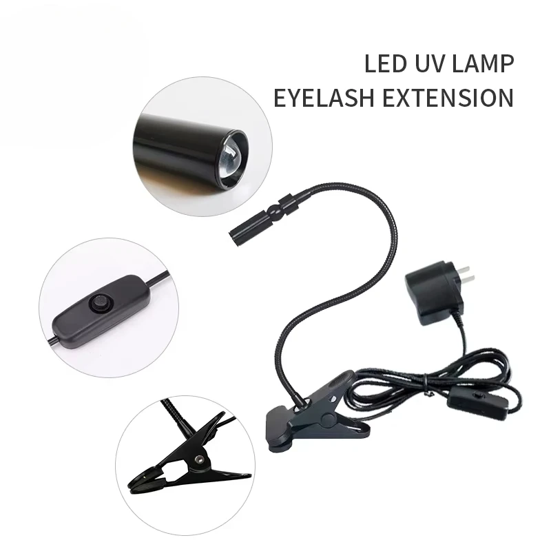 

UV Lamp for Eyelash Extension LED Eyelash Glue Lamp Clip UV Lamp