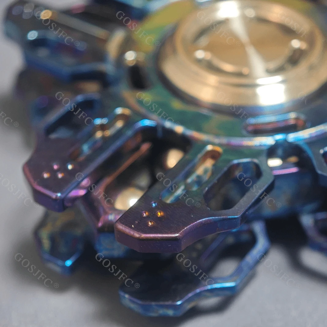 ZDEDC Fidget Spinner Stimmgabel Verknüpfung Gryo Titan Fidget Spielzeug für Erwachsene DIY leuchtende Perle