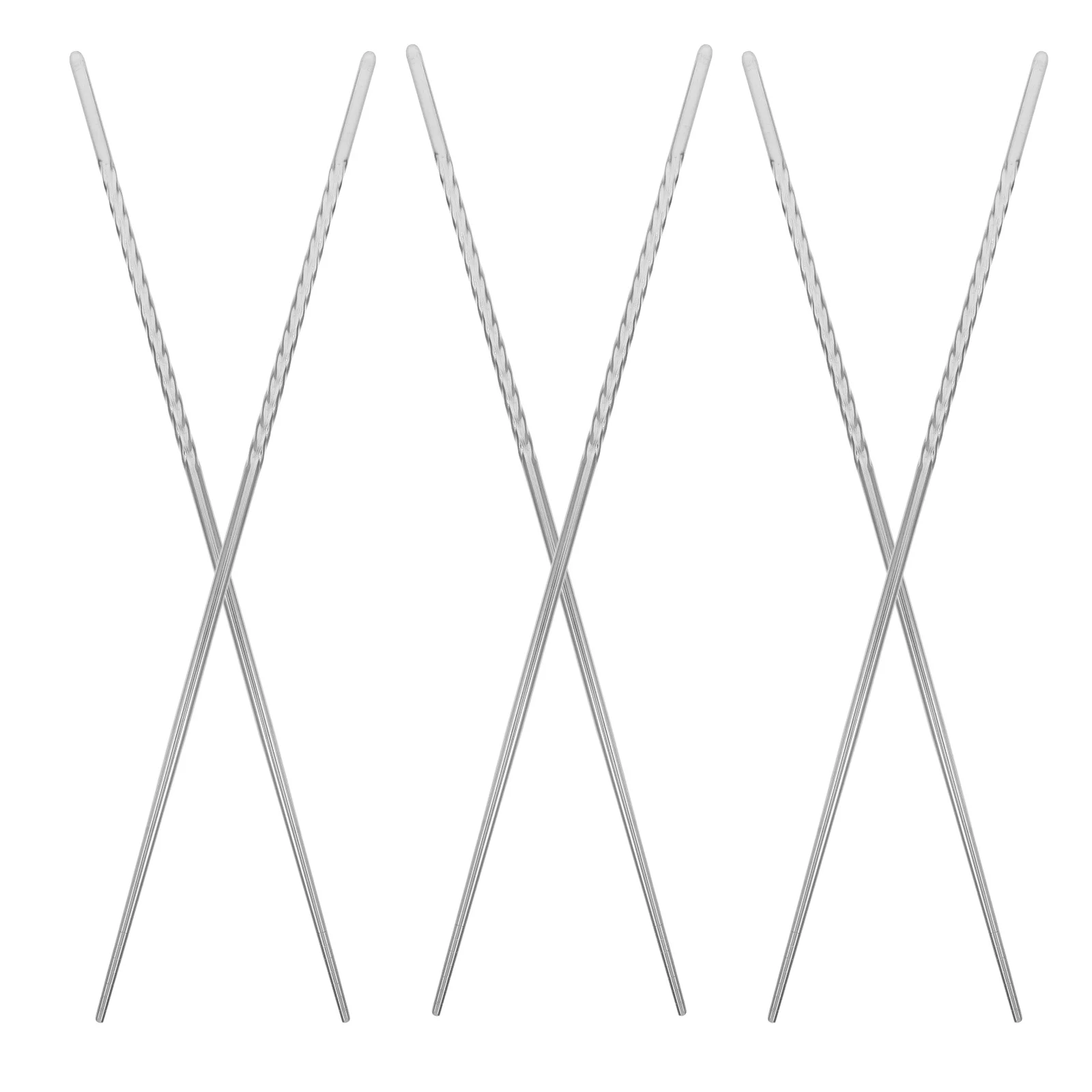 

3Pairs Stainless Steel Chopsticks Extra Long Nonskid Kitchen Chopstick Reusable Multifunction Cooking Chopsticks Dishwasher Safe