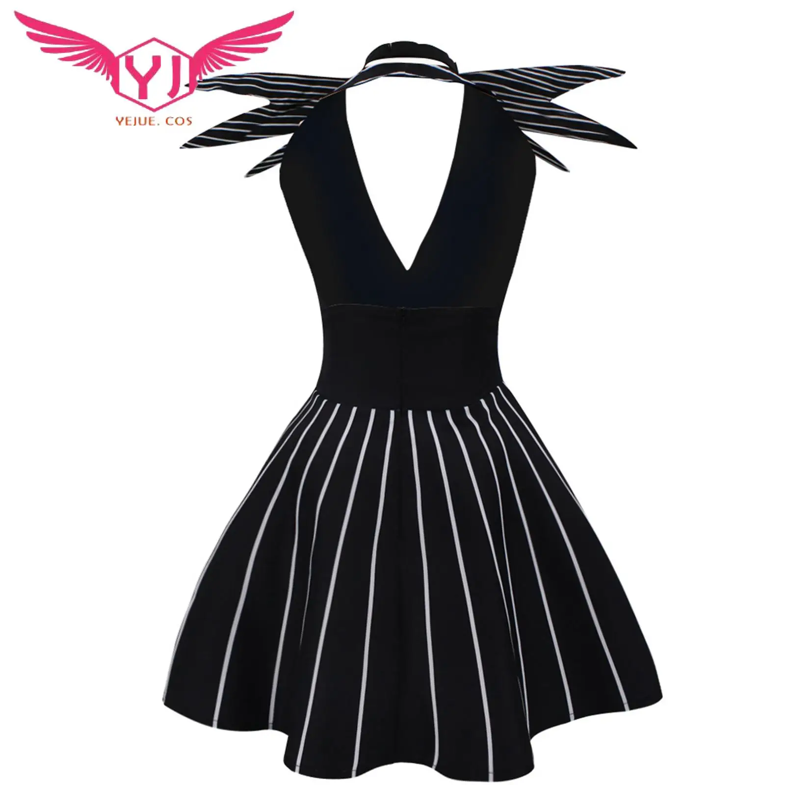 The Night Jack Skellington Cosplay Costume Christmas Outfit Black Stripe Dress for Woman Man Halloween Party Fancy Clothes