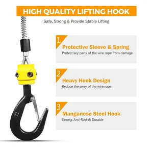 3 in 1, 220V portable electric carving, wireless remote control, crane, hook pulley system, 500kg capacity with gloves 10 Main Sales Electric Talk - №6