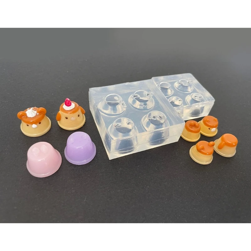 DIY Mini Pudding Epoxy Silicone Mold Food Play Miniature Pinching Mould Epoxy Resin Mold UV Resin Molds