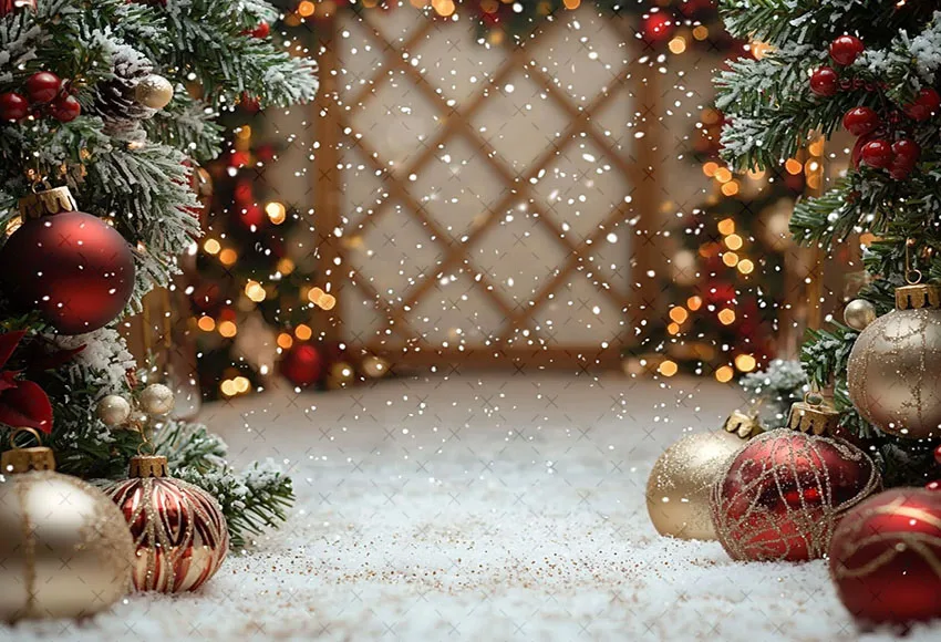 Mehofond Photography Background Winter Christmas Bokeh Snowflake Gifts Xmas Tree Kids Family Portrait Decor Backdrop Photo Studi