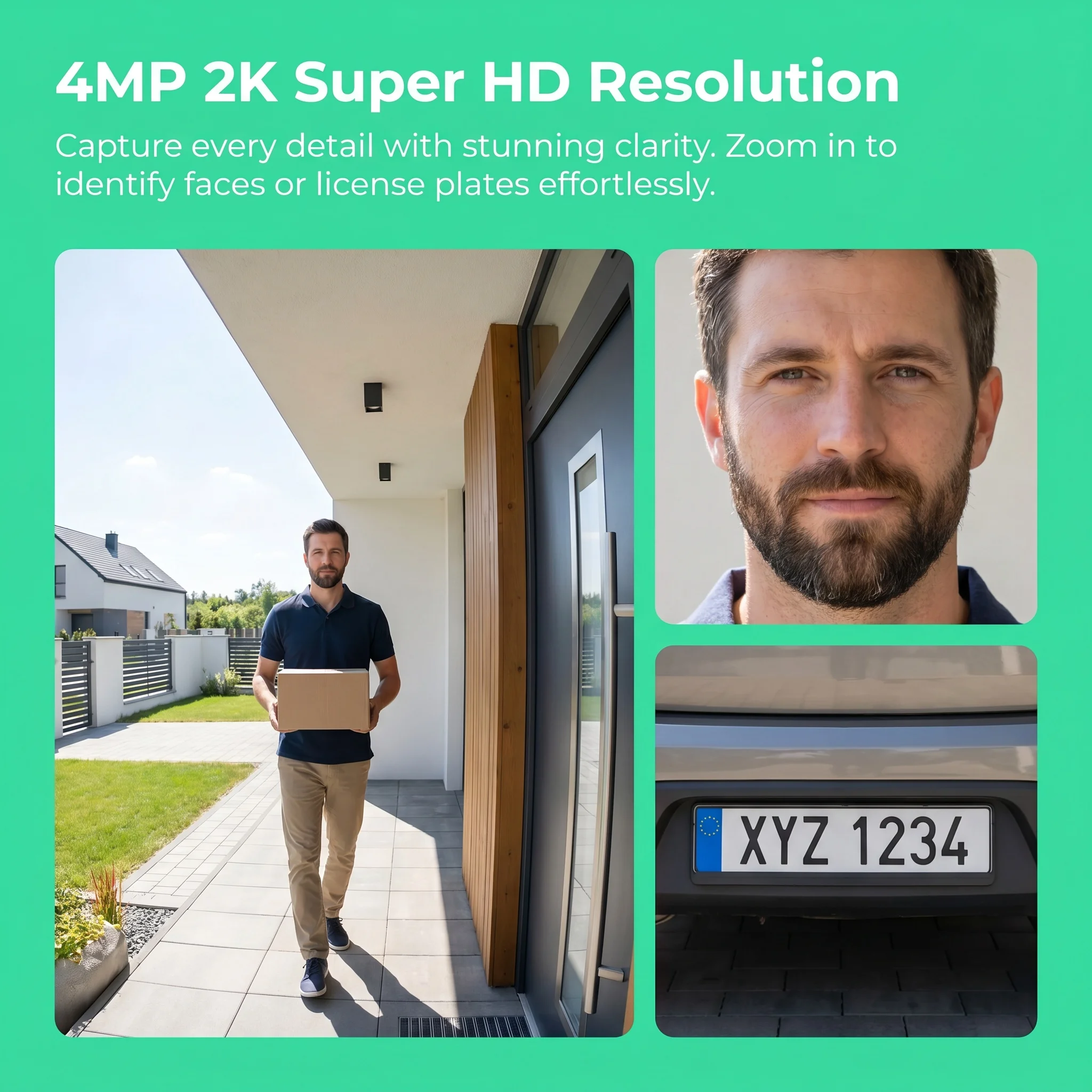 ARCCTV 2K Solar WLAN-Kamera Sicherheits-Außenkamera Drahtlose Flutlichtkamera mit Personenerkennung Alarm Überwachung HD Zwei-Wege-Audio – Detail 2