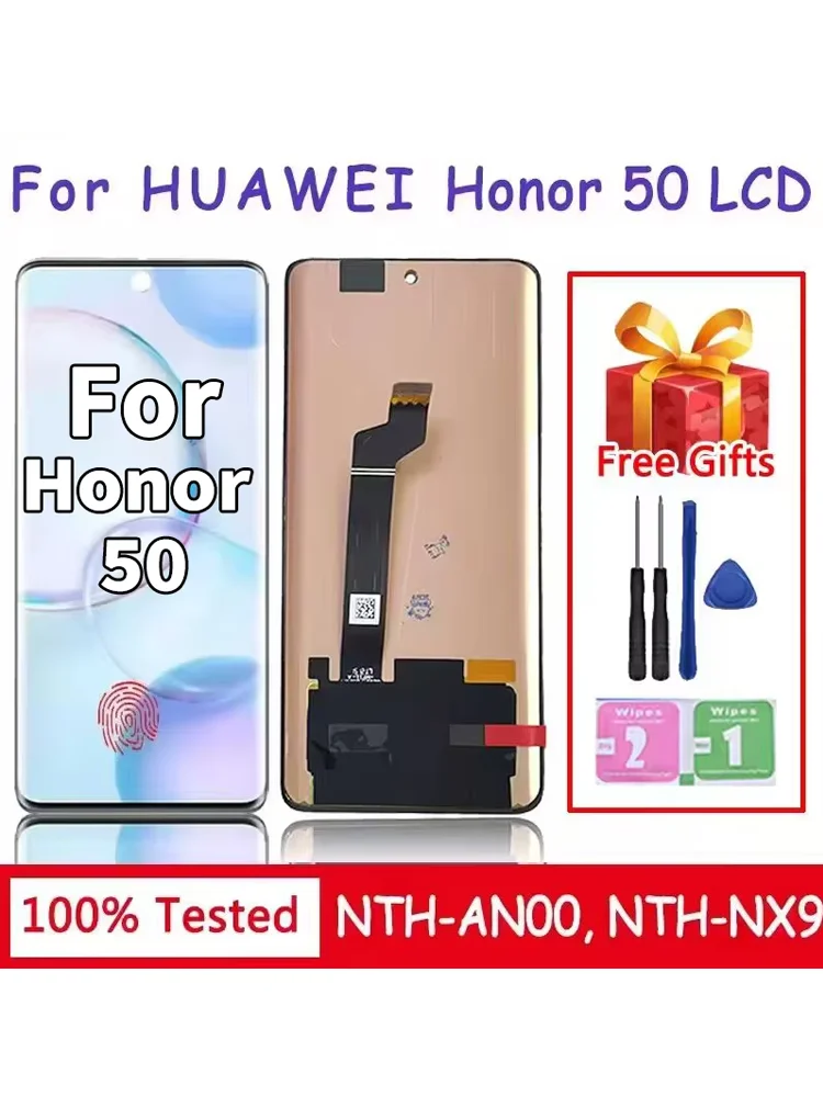 Nowość dla Huawei Honor 50 NTH-AN00 NTH-NX9 wyświetlacz LCD ekran dotykowy Digitizer zgromadzenie dla Honor 50 LCD z ramką — zdjęcie produktu 7