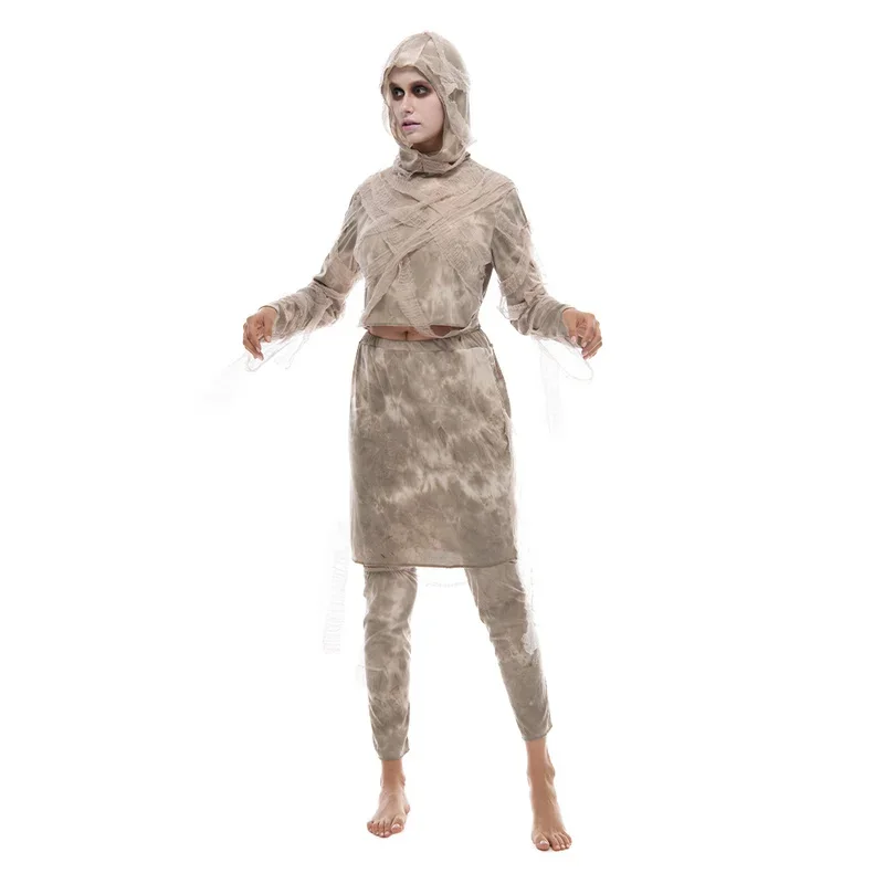 2024 Nieuwe Familie Halloween Horror Mummie Wrap Outfit Cosplay Volwassen Enge Egyptische Mummie Kostuum Carnaval Easter Purim Kostuum