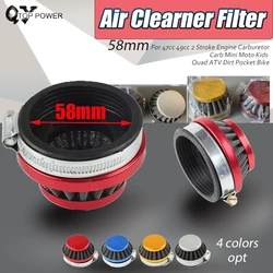 Three Color Air Clearner Filter 58mm For 47cc 49cc 2 Stroke Engine Carburetor Carb Mini Moto Kids Quad ATV Dirt Pocket Bike