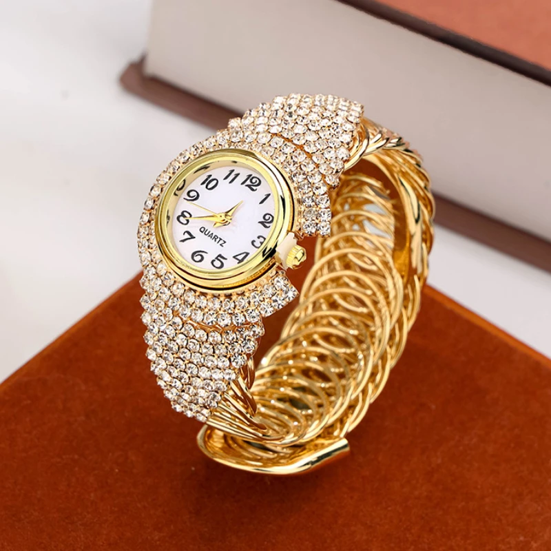 Women Watches Diamond Gold Watch Ladies Wrist Watches Luxury Brand Rhinestone Women\'s Bracelet Watches Female Relogio Feminino