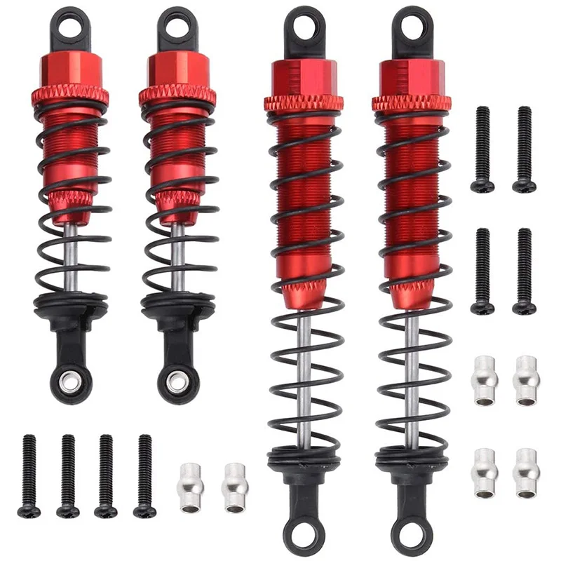【CYBER MONDAY】Metal Oil Filled Front&Rear for 1/12 12428 12423 RC Car Crawler Upgrad Part,Red