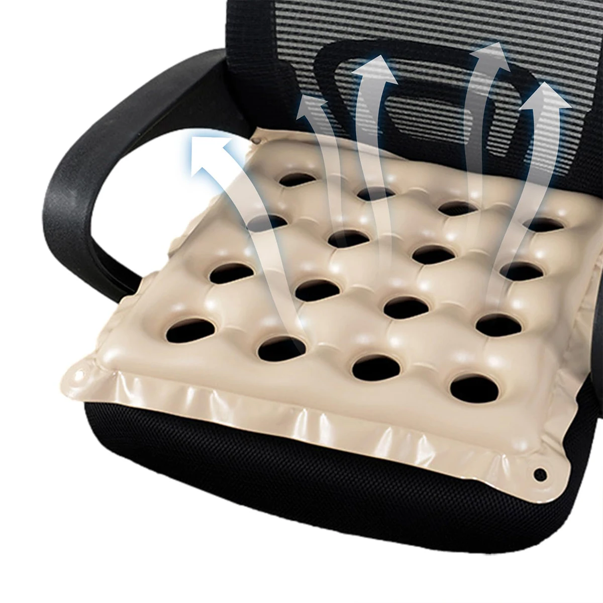 Tedious Waffle Seat Cushion Inflatable Seat Cushion Wheelchair Air Cushion Breathable Comfortable Durable PVC Air Cushion