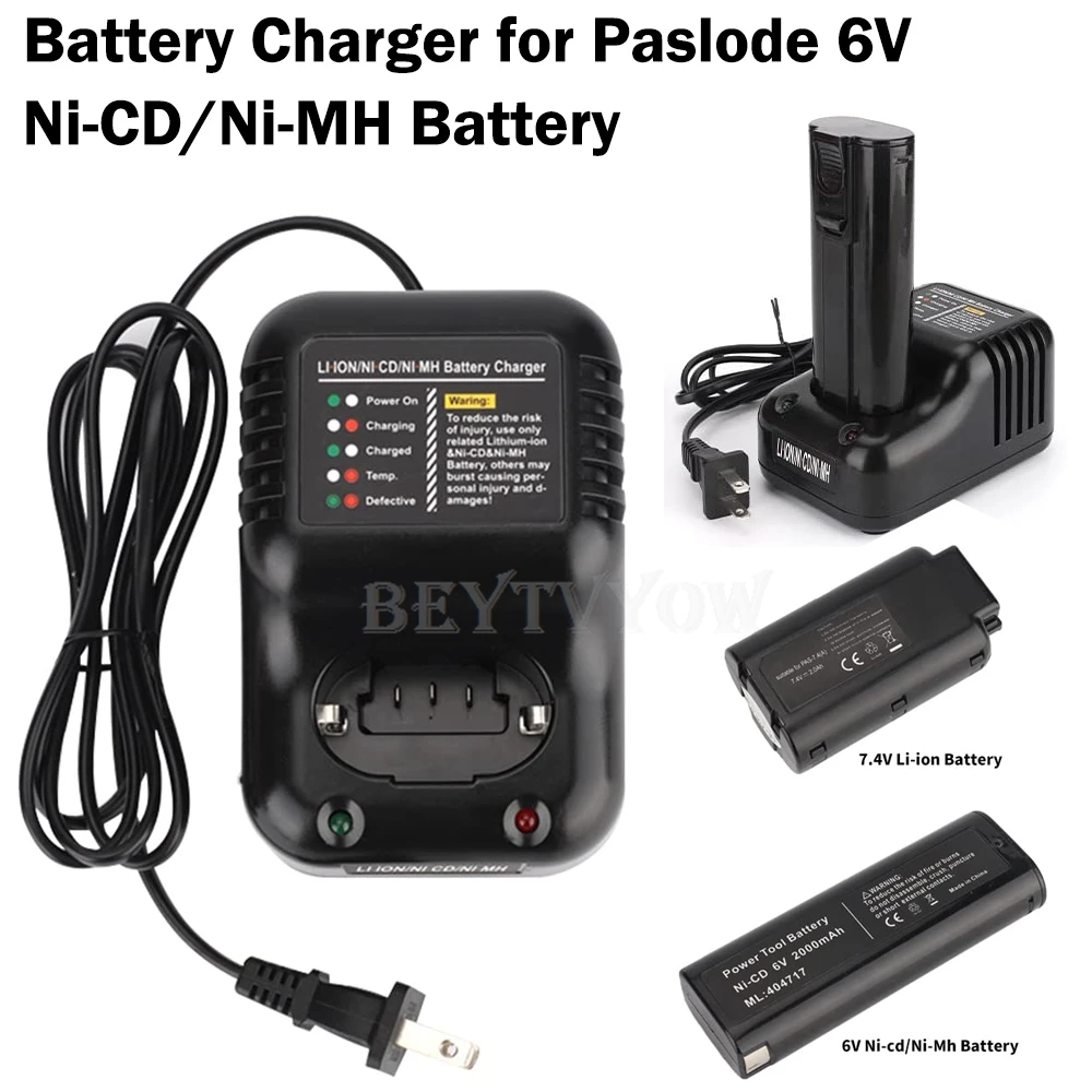 

Зарядное устройство для Paslode 6 В Ni-CD/Ni-MH аккумулятор 7,2 В литий-ионный аккумулятор двойной химический электроинструмент сменное зарядное устройство
