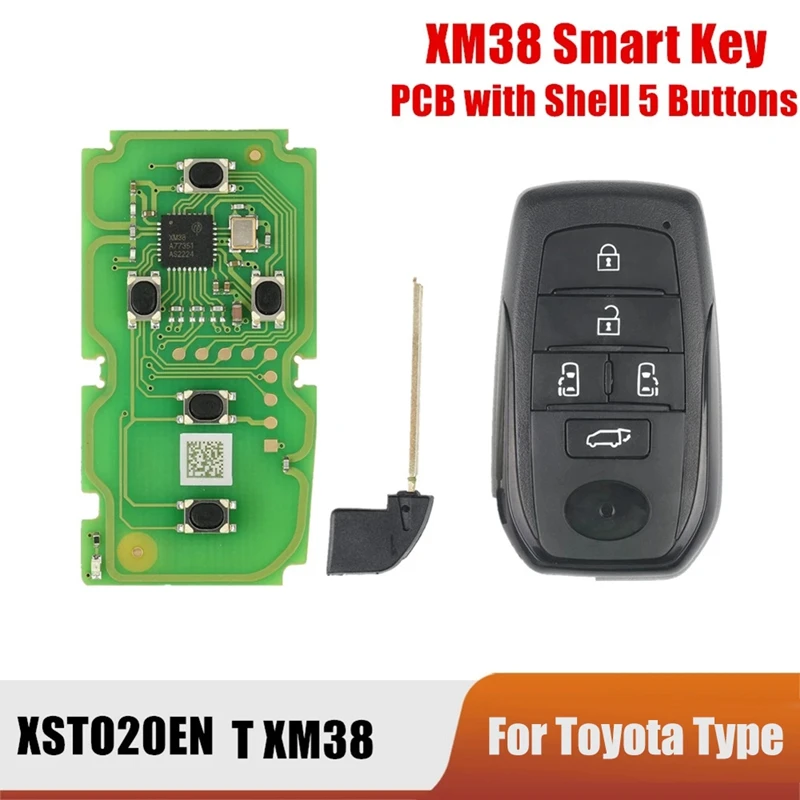 

Xhorse XSTO20EN TOY.T XM38 Smart Key PCB With Shell 5 Buttons Universal Complete Key Fob For Toyota For VVDI Key Tool