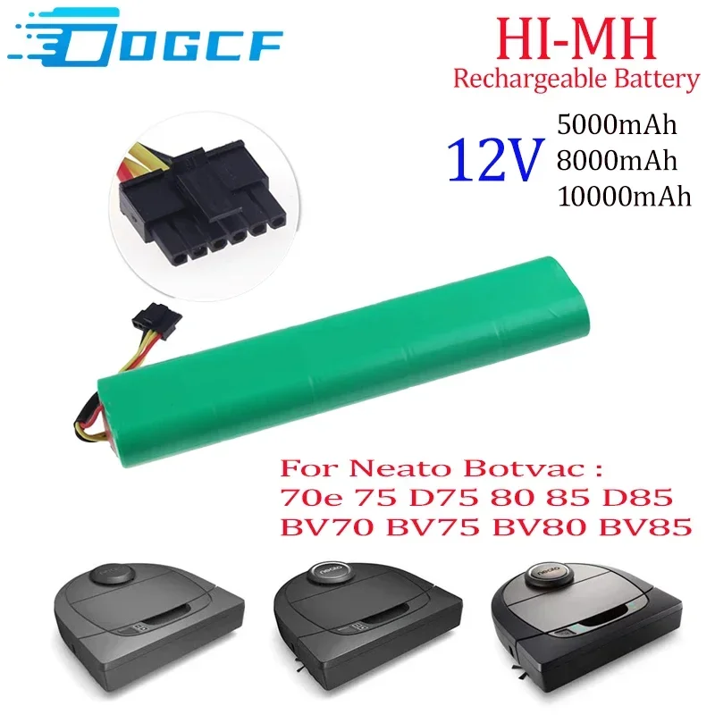 

For Neato Botvac 12V 10000mAh Nickel Hydrogen Battery Compatible with 70E 75 D75 80 85 D85 Vacuum Cleaners 6000mAh Battery