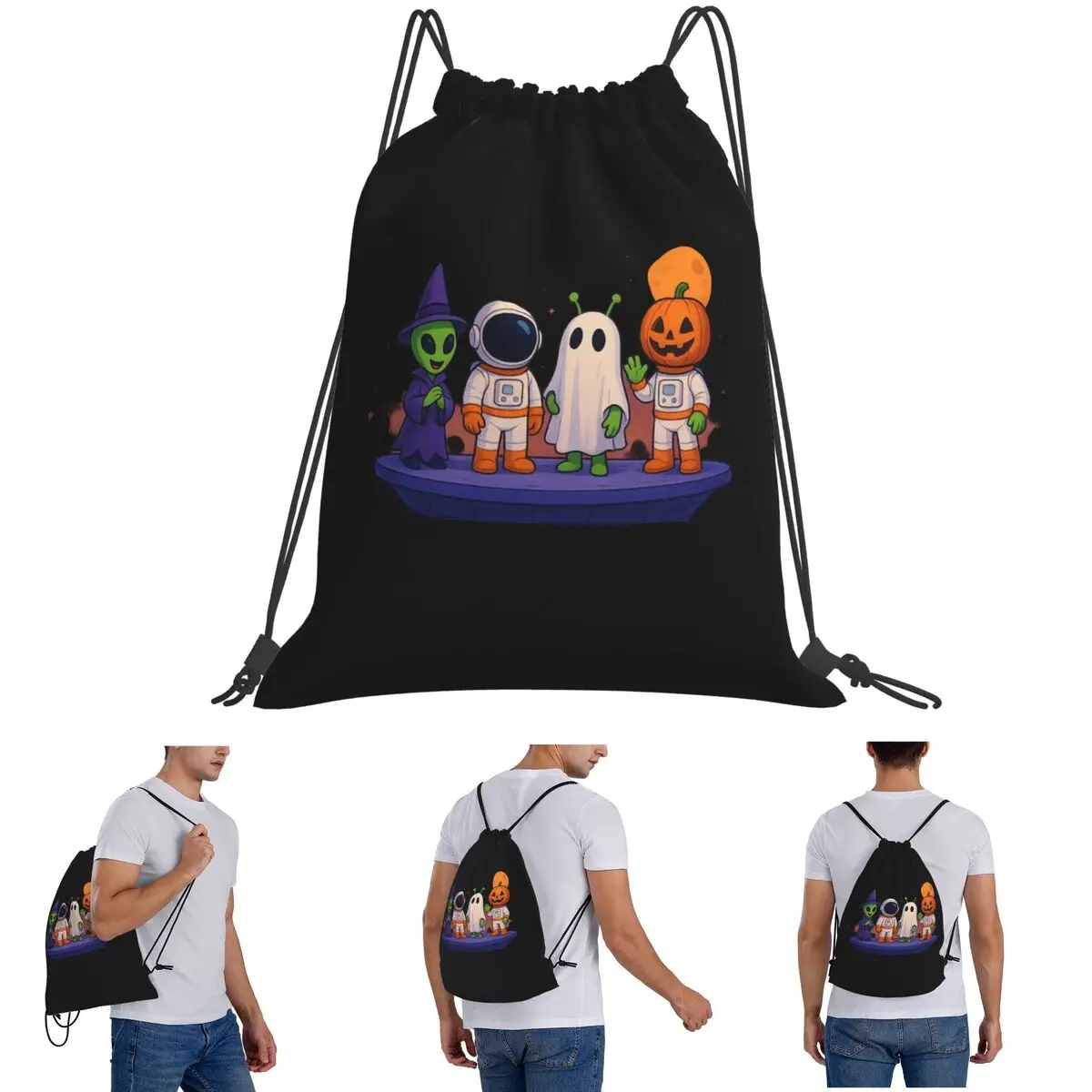 

Spooky Costume Contest Backpacks Multi-function Drawstring Bags Sports Bag Book Bags for Man Woman School