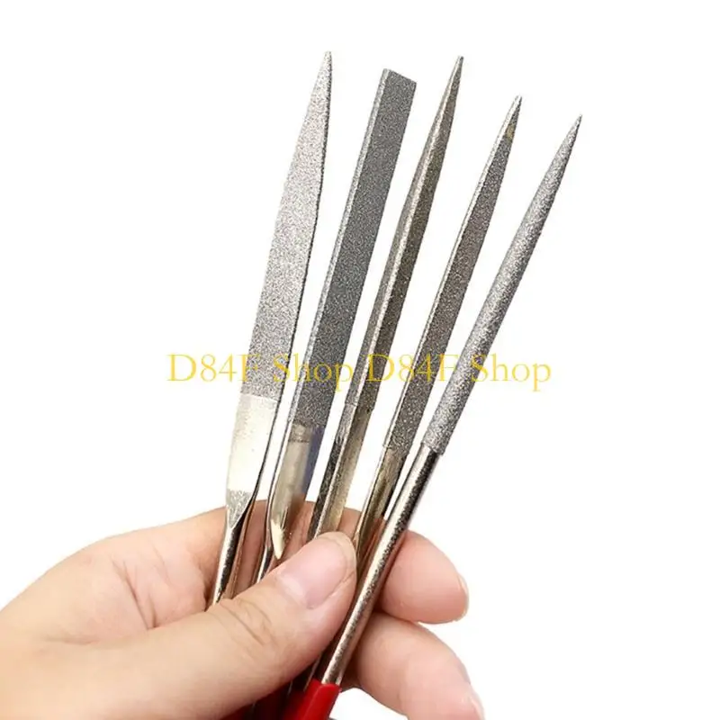 

D84F 10Pcs Diamond Needle File Flat File For Metal Jeweler Stone Glass Polishing