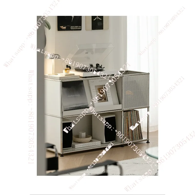 

Modular combination cabinet, Bauhaus stainless steel sideboard, ins living room simple storage chest of drawers