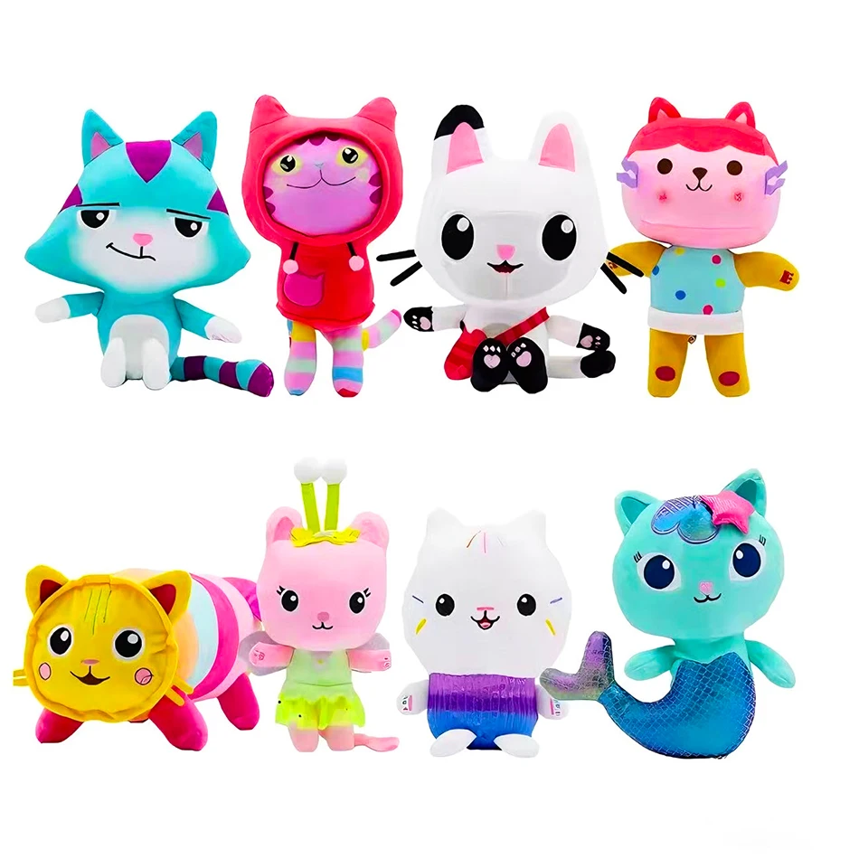 

HOTNewest8 StlyesGabby Dollhouse Plush Toy Mercat Cartoon Stuffed Animals Mermaid Cat Plushie Doll Kids Birthday Christams Gifts