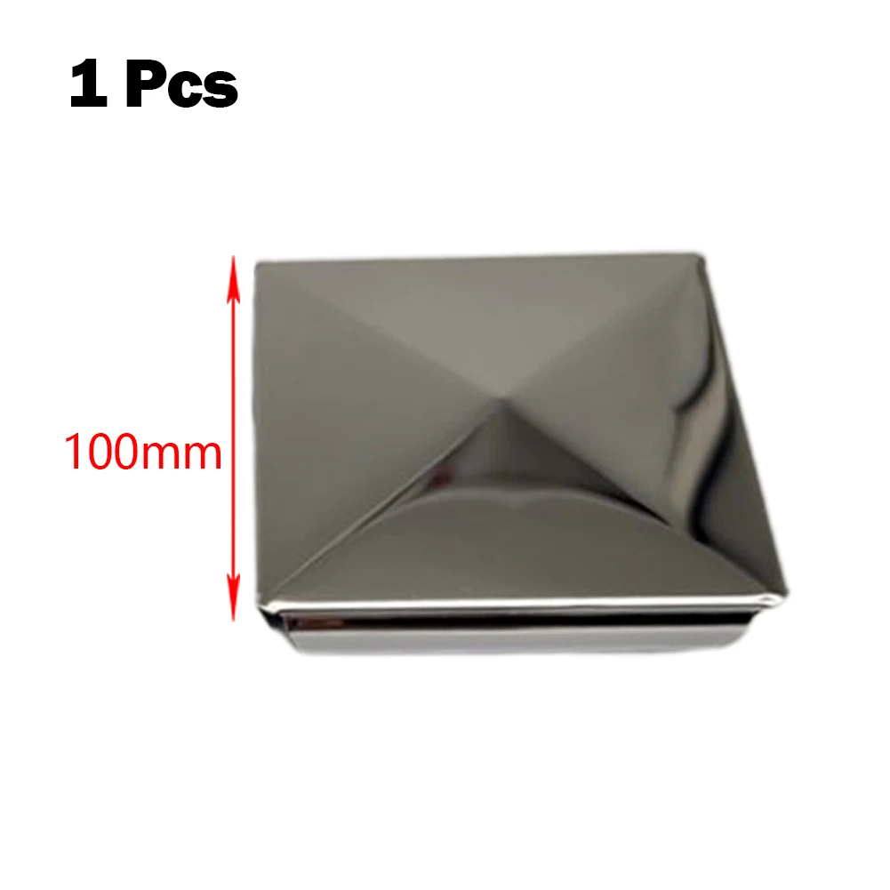 غطاء مجلفن من الفولاذ المقاوم للصدأ ، غطاء على شكل هرمي ، قبعة عمود ، غطاء خلفي مربع ، ديكور حديقة المنزل ، 1 * ، 10 *