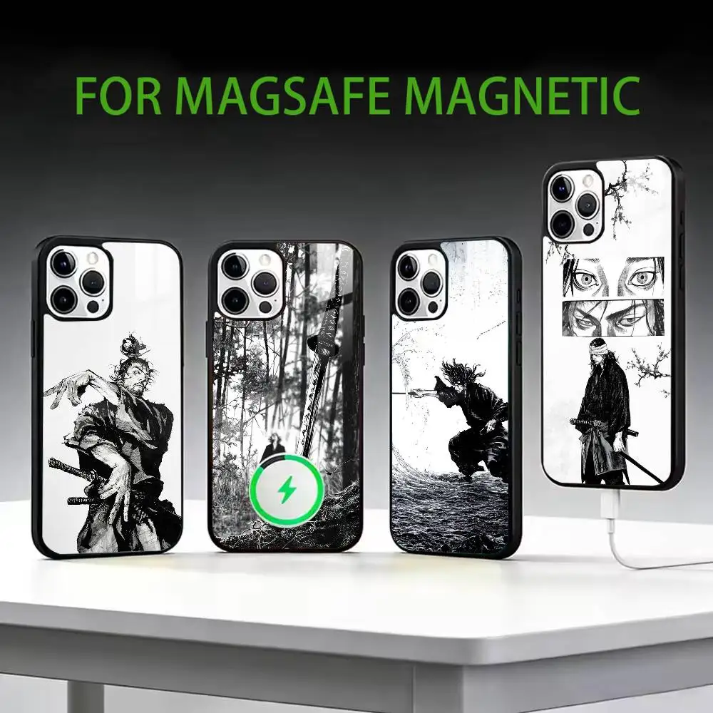 

Чехол для телефона Miyamoto V-Vagabond M-Musashi для iPhone 17, 16, 15, 14, 13, 12, 11 Plus, Pro Max, магнитный, для беспроводной зарядки Magsafe